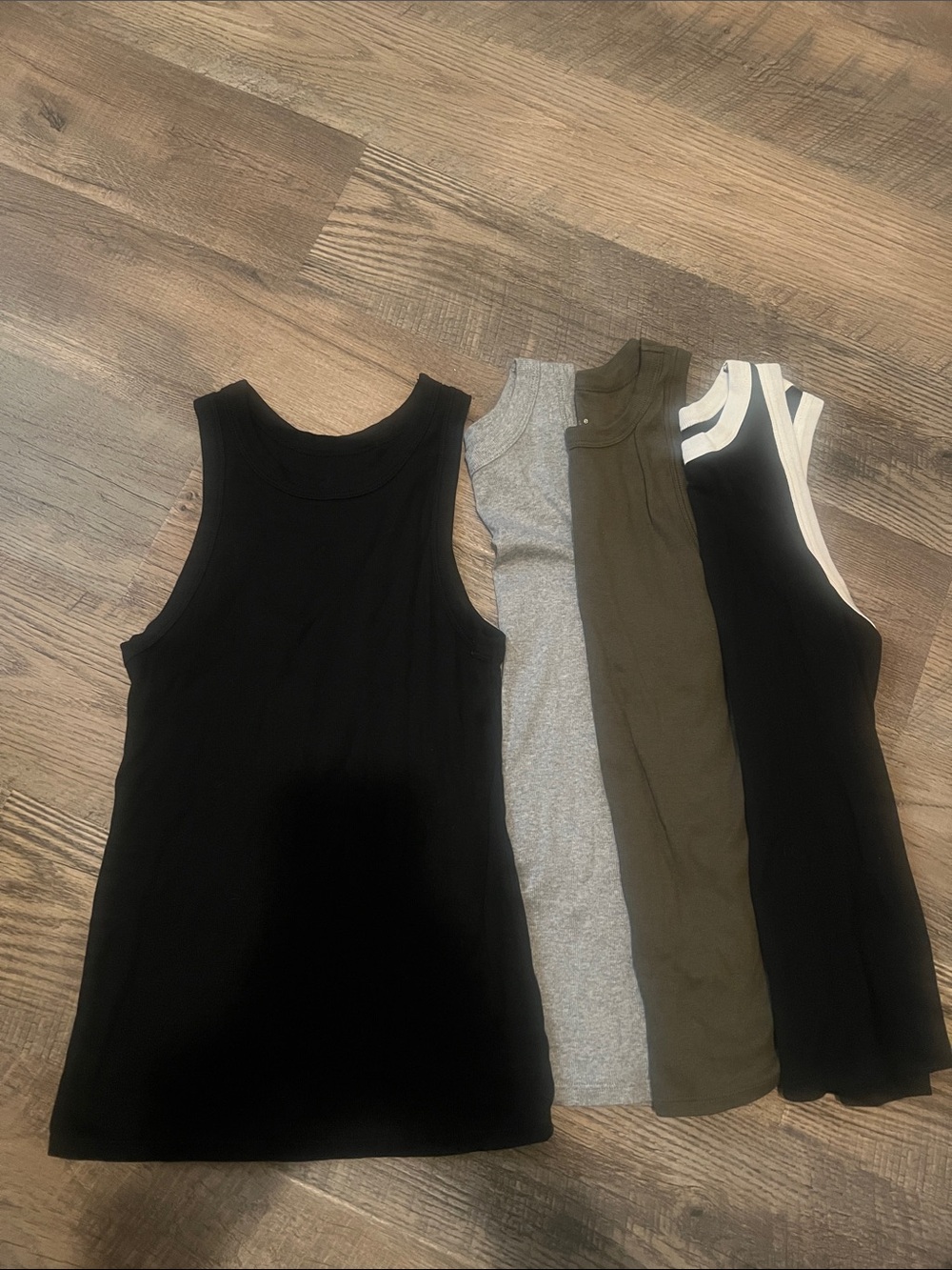 a new day Women's Tank Top Set - Black, Gray, Olive, Black w/ White Trim
